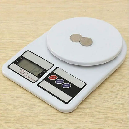 Electronic Digital 10 Kg Weight Scale Kitchen Weight Scale Machine Measure for Measuring Fruits, Spice, Food, Vegetable and More White