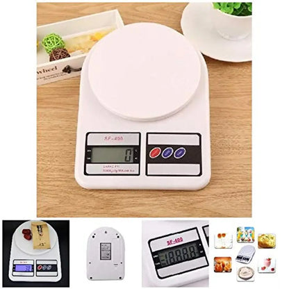Electronic Digital 10 Kg Weight Scale Kitchen Weight Scale Machine Measure for Measuring Fruits, Spice, Food, Vegetable and More White