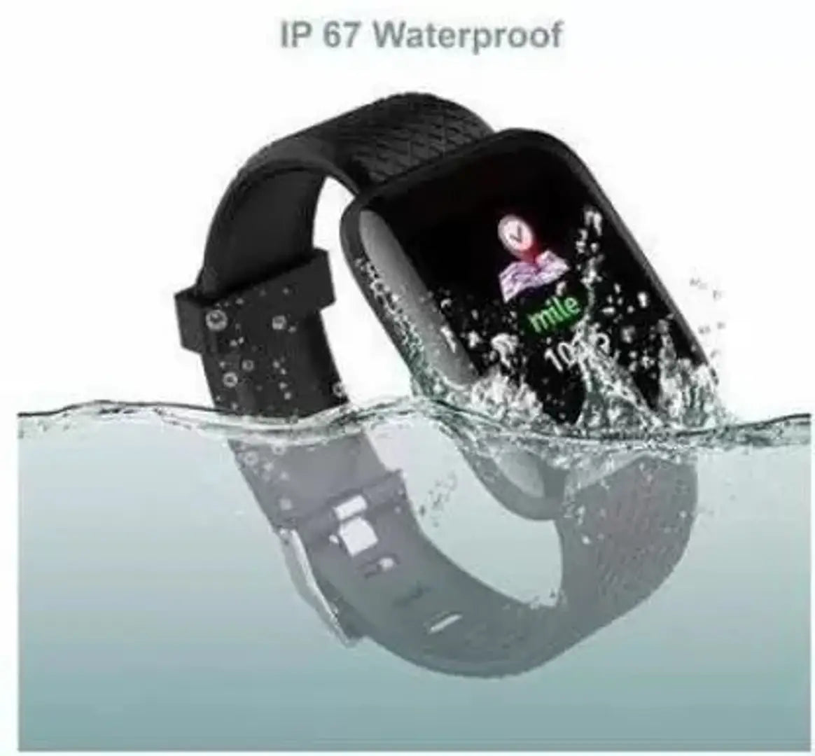 Smart Watch for Men ID116 Plus Waterproof Bluetooth Smartwatch Fitness Band with Heart Rate Sensor Activity Tracker BP Monitor Latest 1.3 LED Display Sports Smart Watch for Kids,Boys  Girls - Black