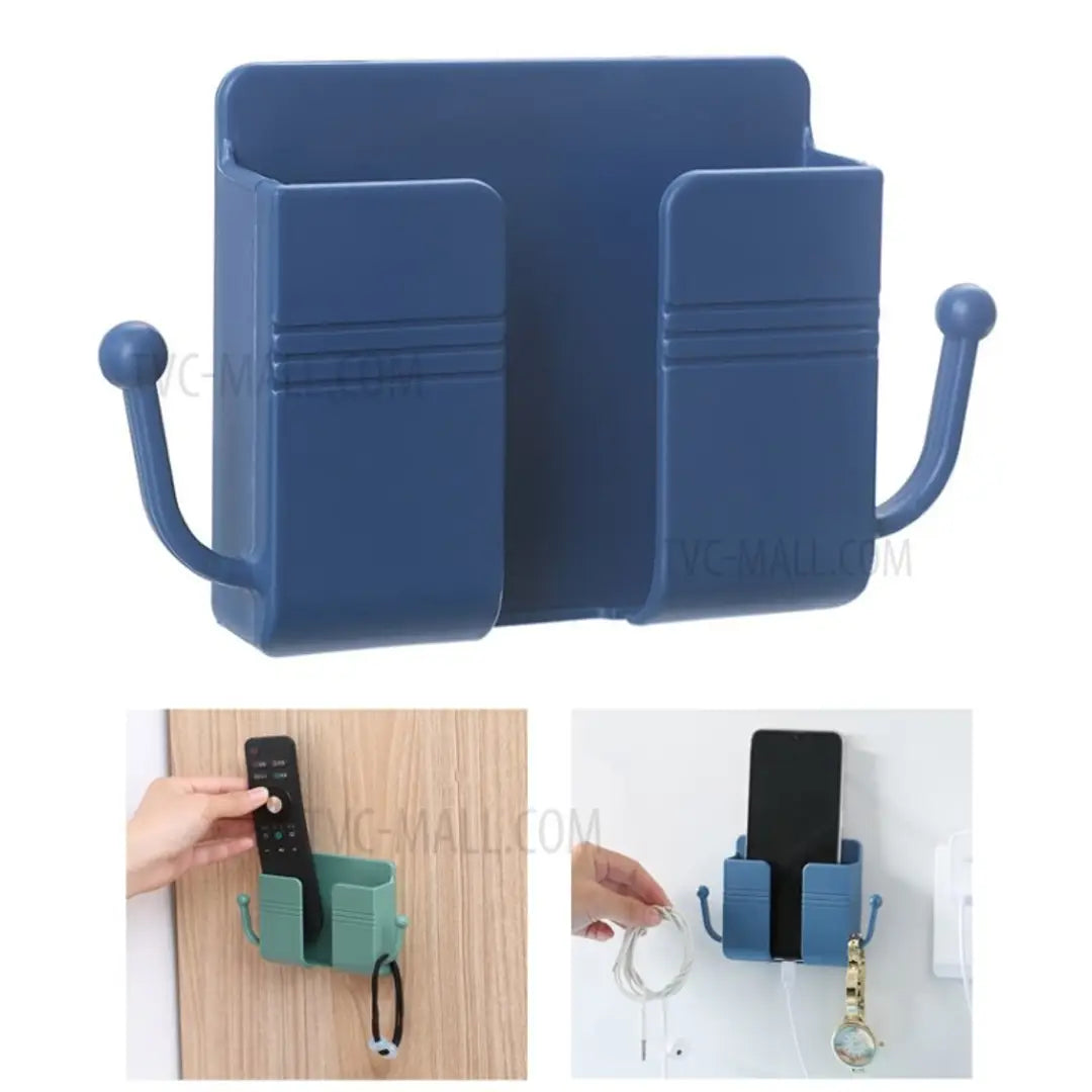 4 Piece Wall Mounted Storage Box/Remote,keys Storage Organizer Case with 2 Side Hanging Hooks
