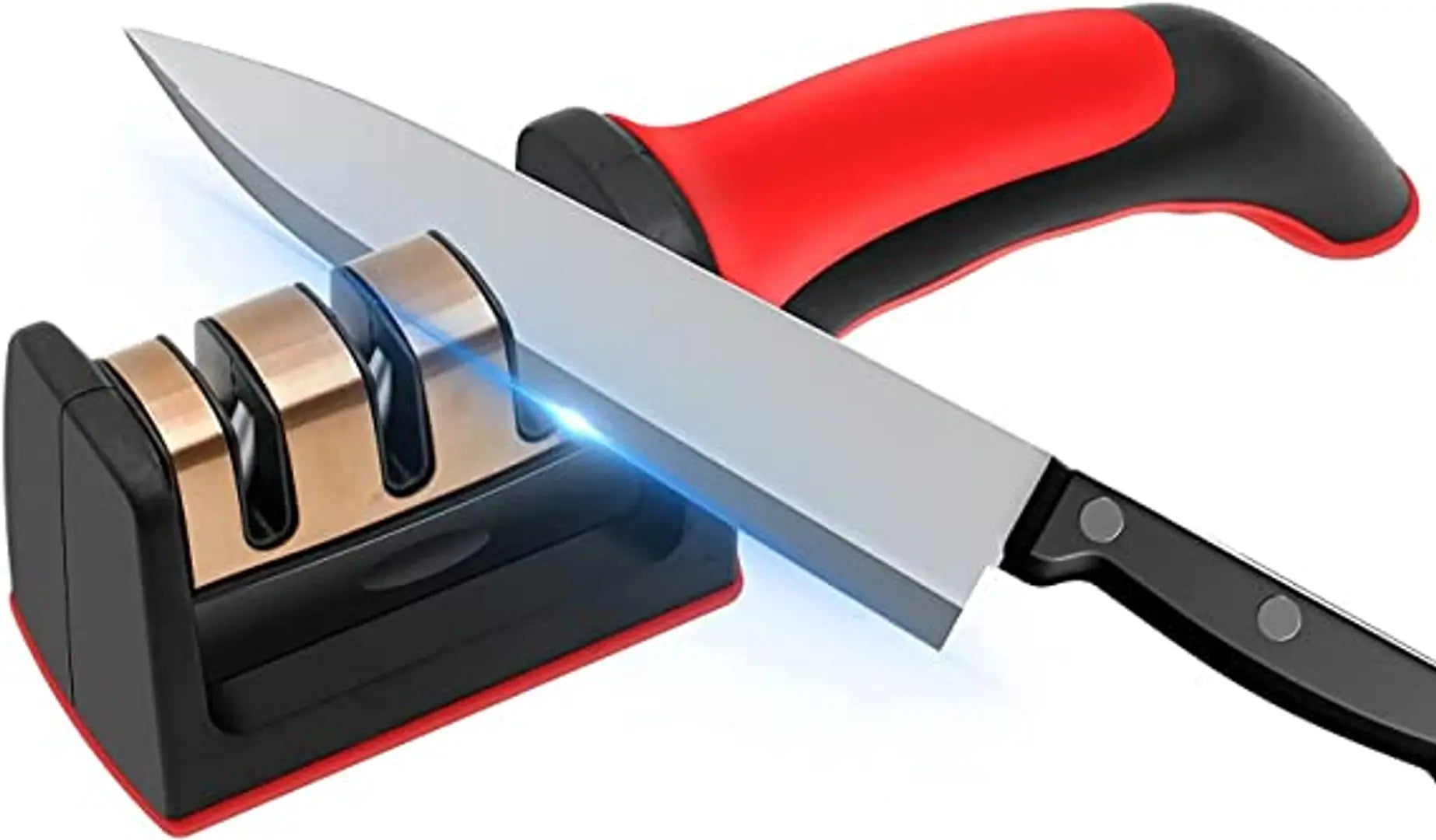 Knife Sharpener Tool for Kitchen, Professional 3 Stage Knife and Scissor Sharpener with Non-Slip Base and Ergonomic Design