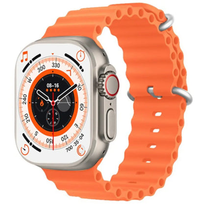 Ultra Series Smart Watch T800 Ultra Men Two Watch NFC Door Unlock Smart Watch Bluetooth Call Wireless Charge Fitness Watch (Orange)