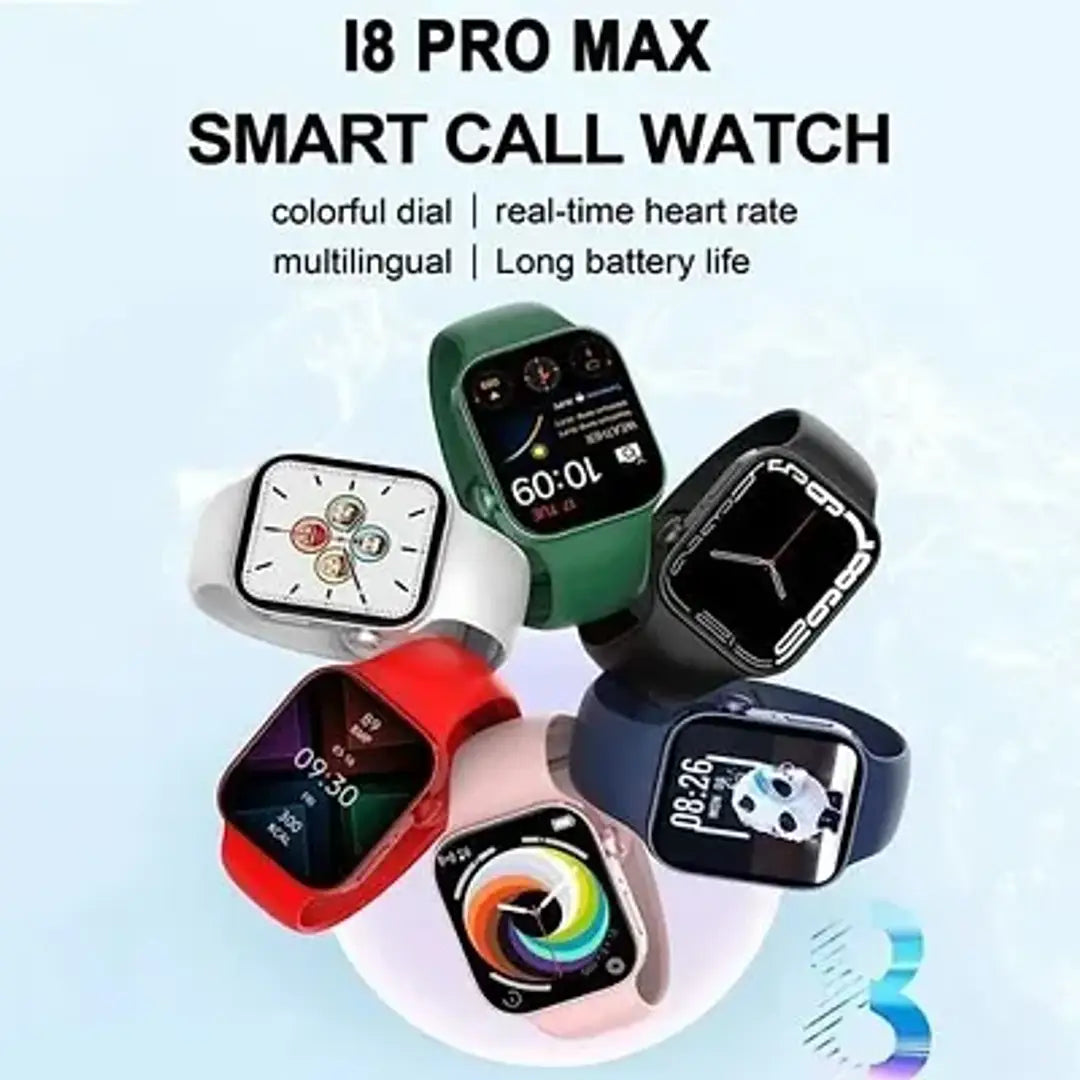 i8 Pro Max Touch Screen Bluetooth Smartwatch with Activity Tracker - The Ultimate Fitness Companion for Your Active Lifestyle (Black)
