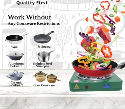 Kitchen Queen Flameless Electric Cooking Stove (Green)