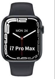 i7 Pro Max Unisex Smart Watch with Calling, Working with Side Key Rotation, Heart Rate Monitor for Man & Woman (Black)