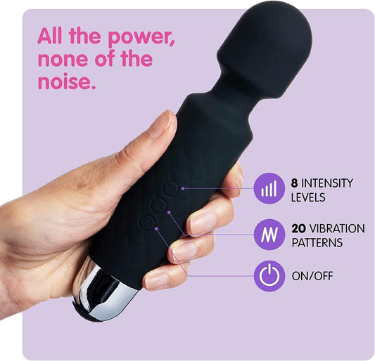 Magic-Vibe Cordless Handheld Personal Body Massager for Pain Relief & Rechargeable Vibration Machine with 8 Speeds, 20 Modes (Multicolour)