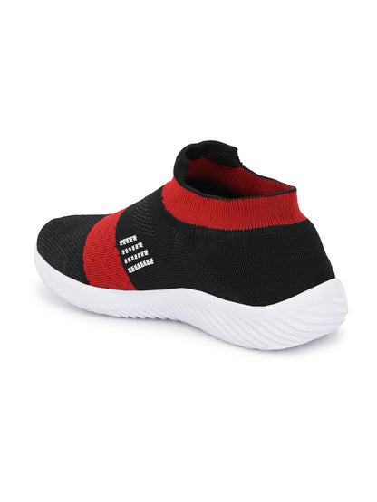 Bucik Men's Red Mesh Slip-On Running Sports Shoes