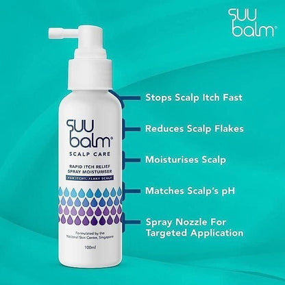 Suu Balm Rapid Itch Relief Scalp Spray Moisturiser (Pack of 2)